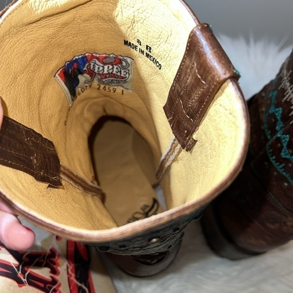 Old Gringo Yippe Ki Yay Apache Moon Strap  10”Brown Harness Embroidered Boot 8 - Picture 7 of 12